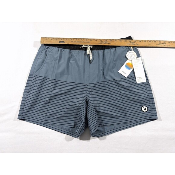 Vuori Kore Mens Light Azure Blue Stripe V367 Lined Athletic Shorts Gym 2XL NWT - Picture 3 of 7